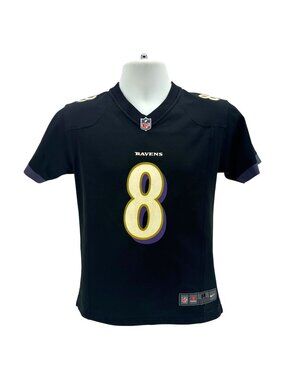 Nike Boys Medium Lamar Jackson On Field Baltimore Ravens Black Football Jersey